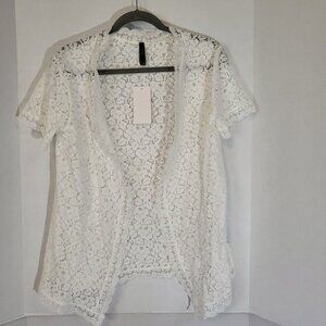 In Secret Women's Sheer Lace Shrug Size Large White NEW
